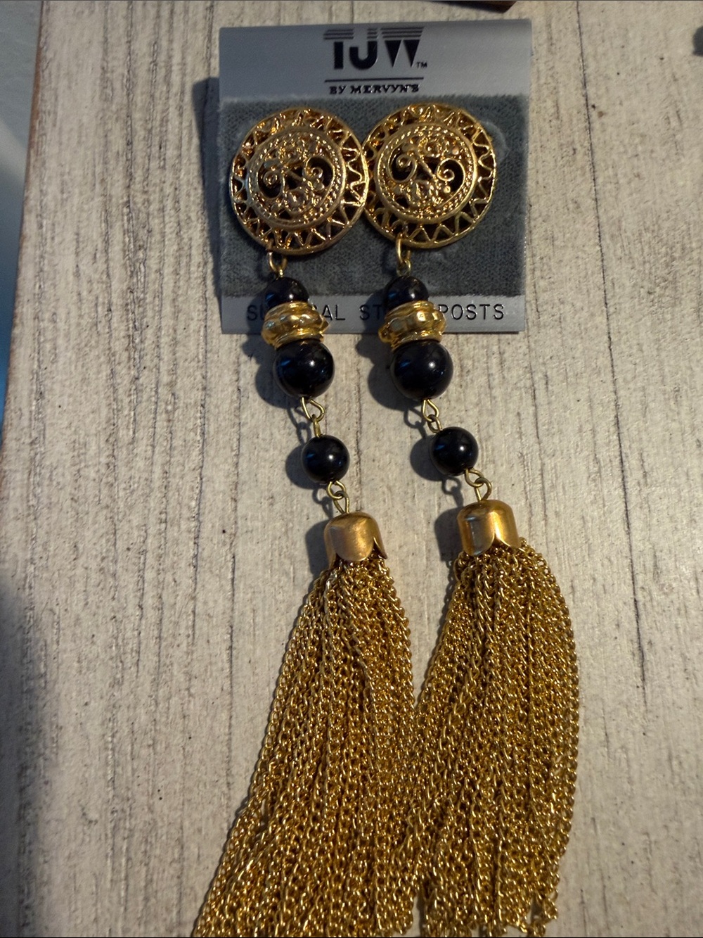 Vintage 1980s T.W. by Mervyn's Statement Tassel Drop Earrings.